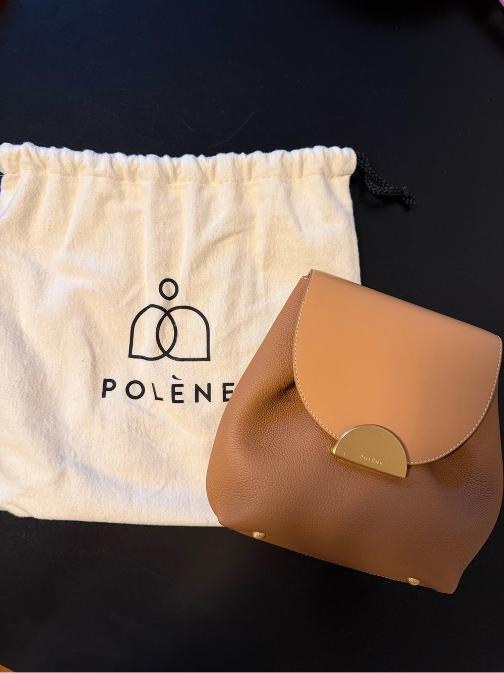 Polène Small Crossbody Bag - Tan & Brown
